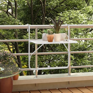 Table De Balcon Pliable VidaXL - 60x40 Cm, Acier Noir, Pour 4 Personnes, Extérieur