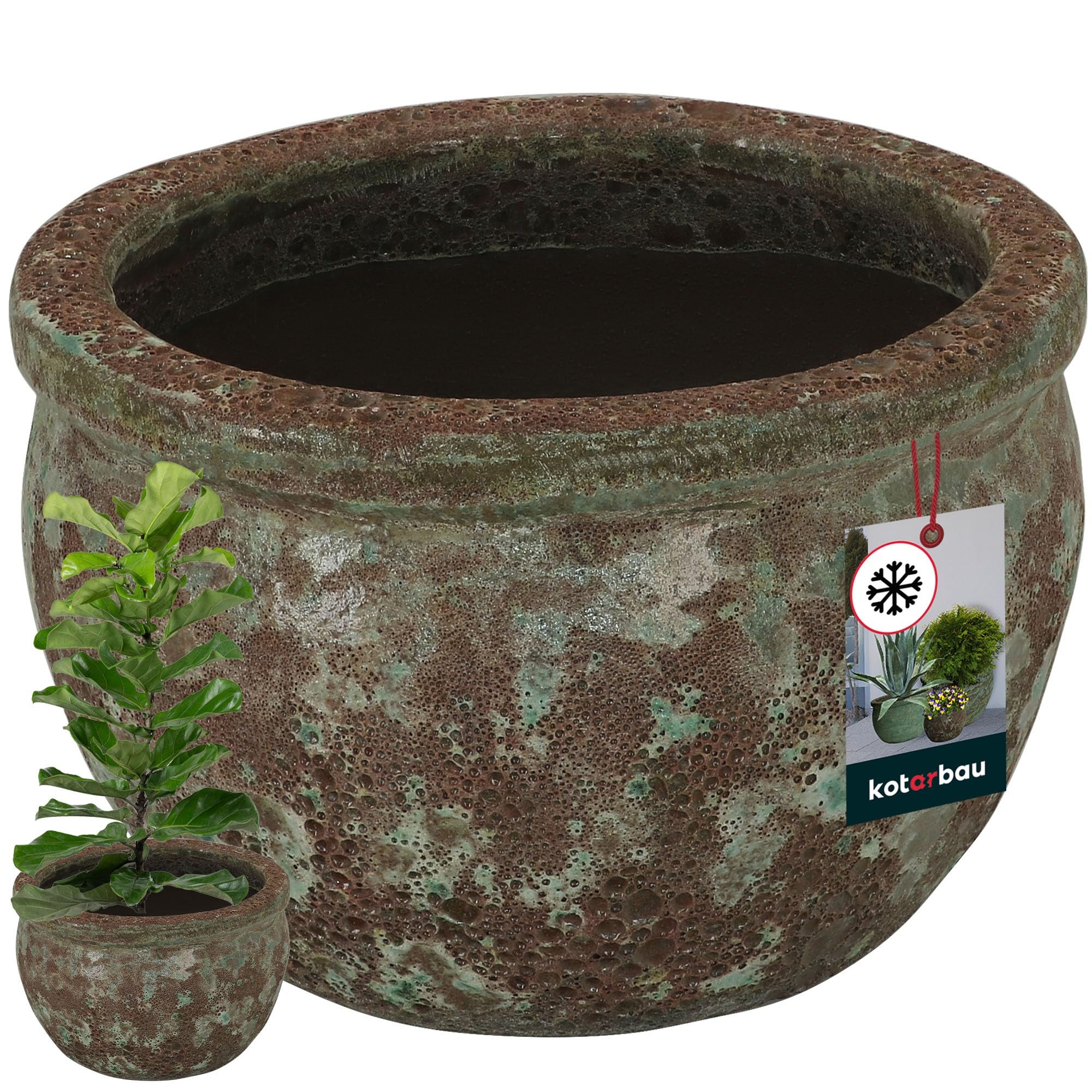 Vaso De Flores Quadrado Toscane 50 Cm - Taupe - Resistente Ao Gelo E Aos Raios Uv Fabricado Em Franca