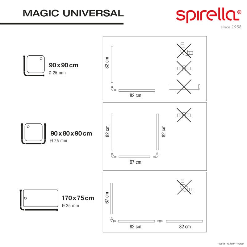 Barre / Tringle d'angle noire pour Rideau de Douche Magic Universal Spirella - 5