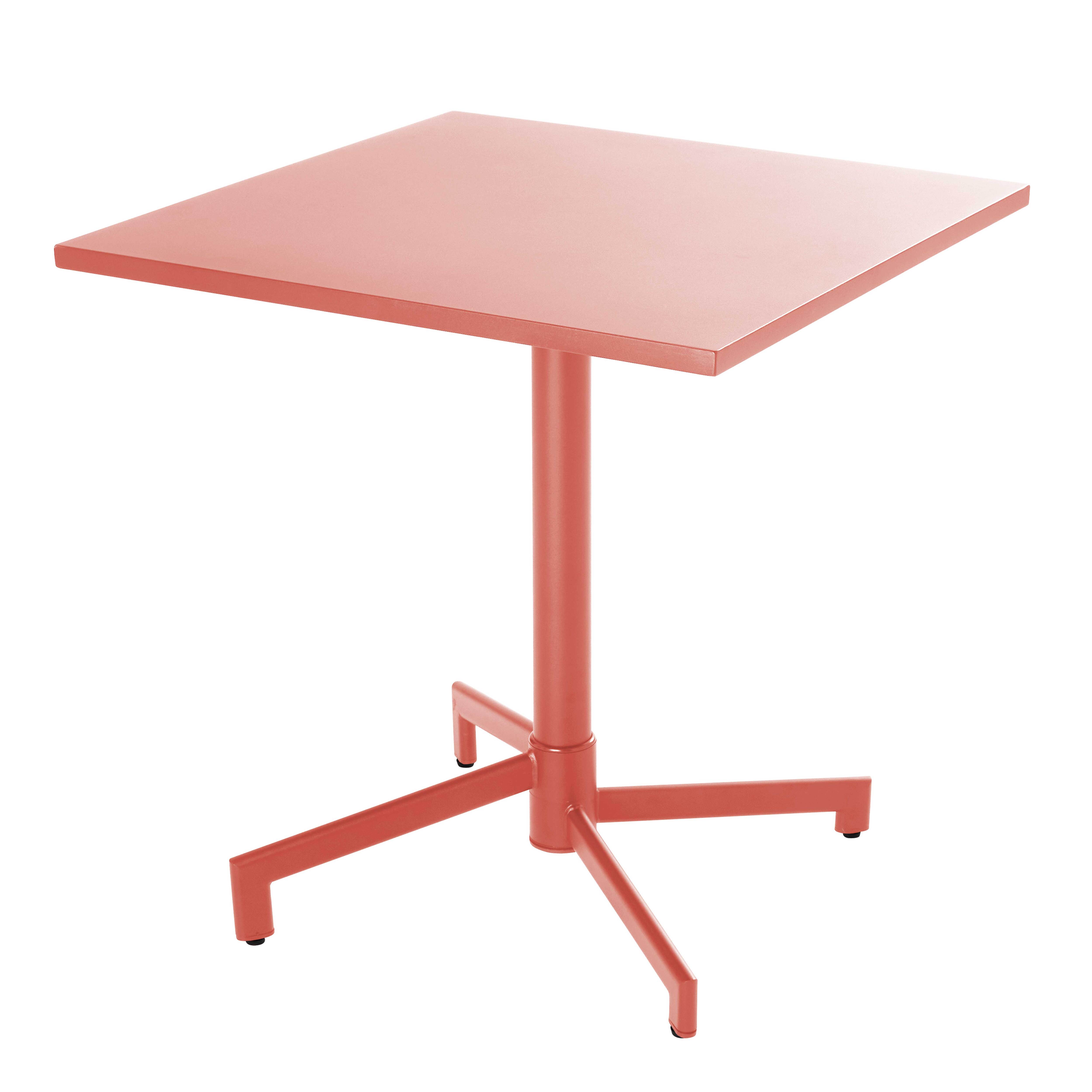 Table à manger de jardin carré en Acier Rose 4 places - 2