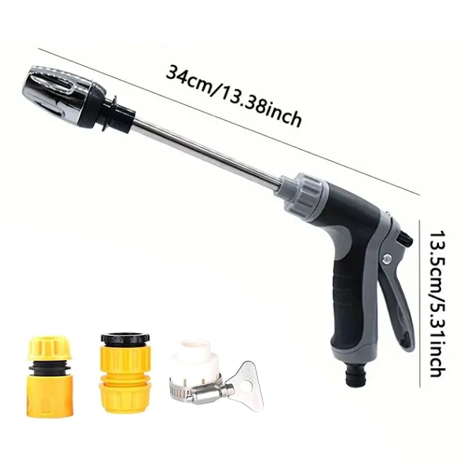 Pistola ad acqua da giardino, pistola ad acqua ad alta pressione con tubo da giardino da 10 m per lavaggio auto, pulizia, giardino e irrigazione - 4