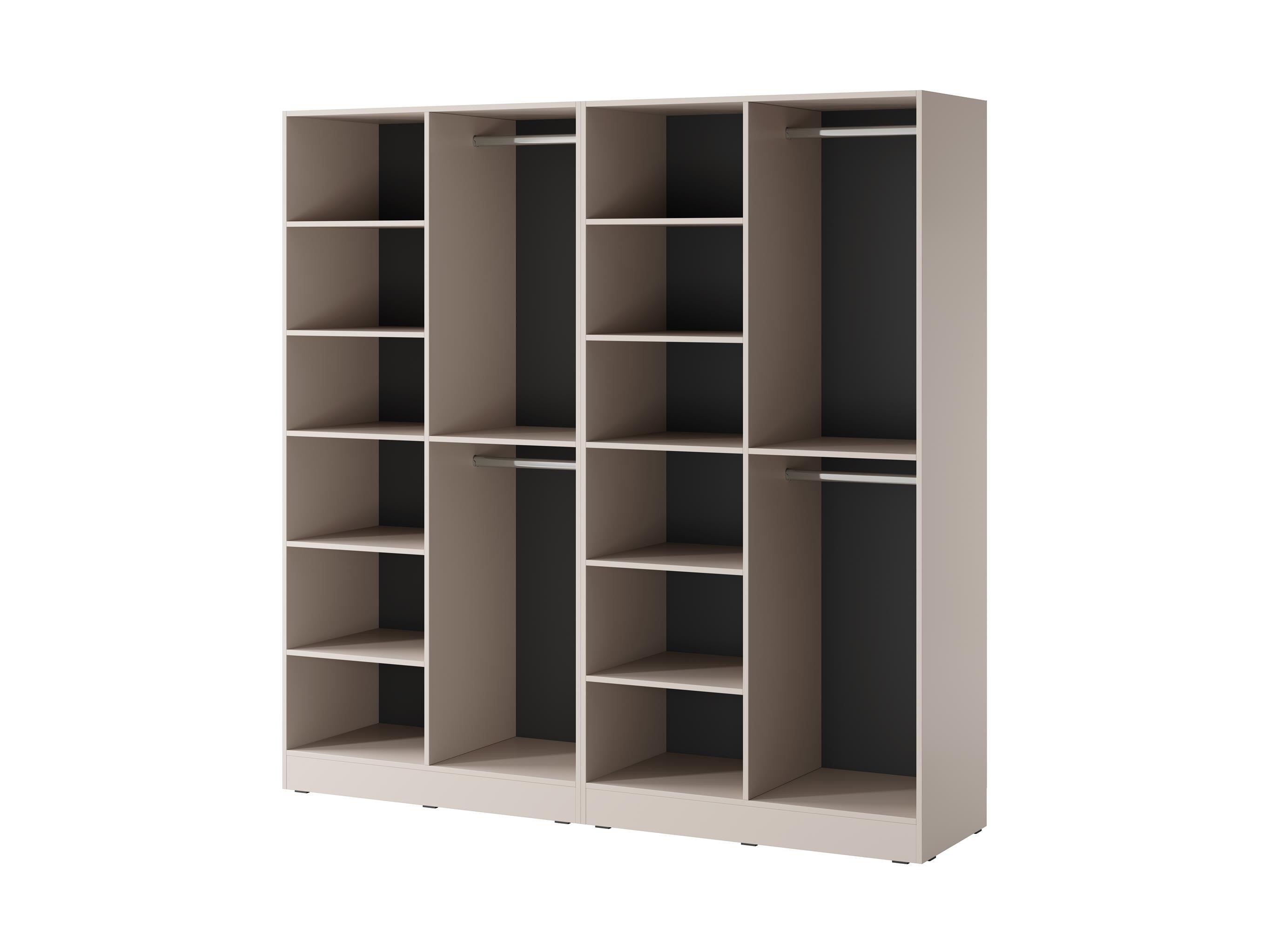 Zestaw 2 szaf modułowych SANDBOX 2X NOVA kaszmir – 12 półek, 4 drążki, elegancki design - 3
