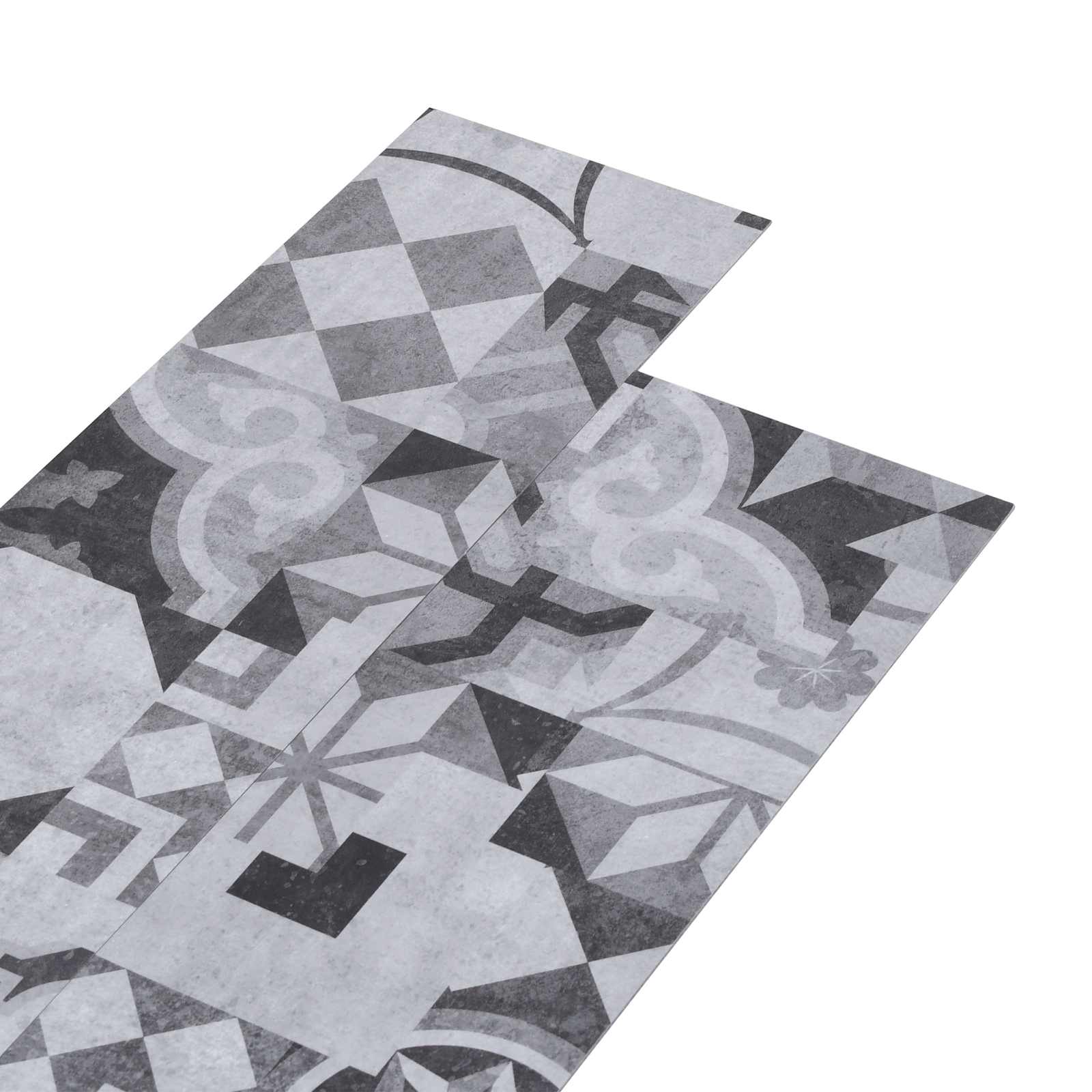 Lama de suelo autoadhesiva 32 pcs patrón gris 4,46 m² pvc
