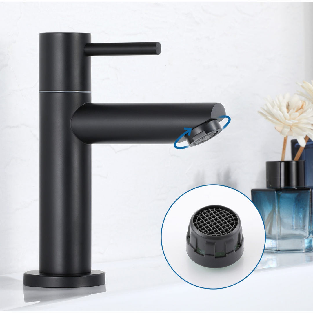 Cecipa max Robinet de lave-main Robinet de Lavabo, Robinet eau Froide, Robinet de Lavabo Noir - 2