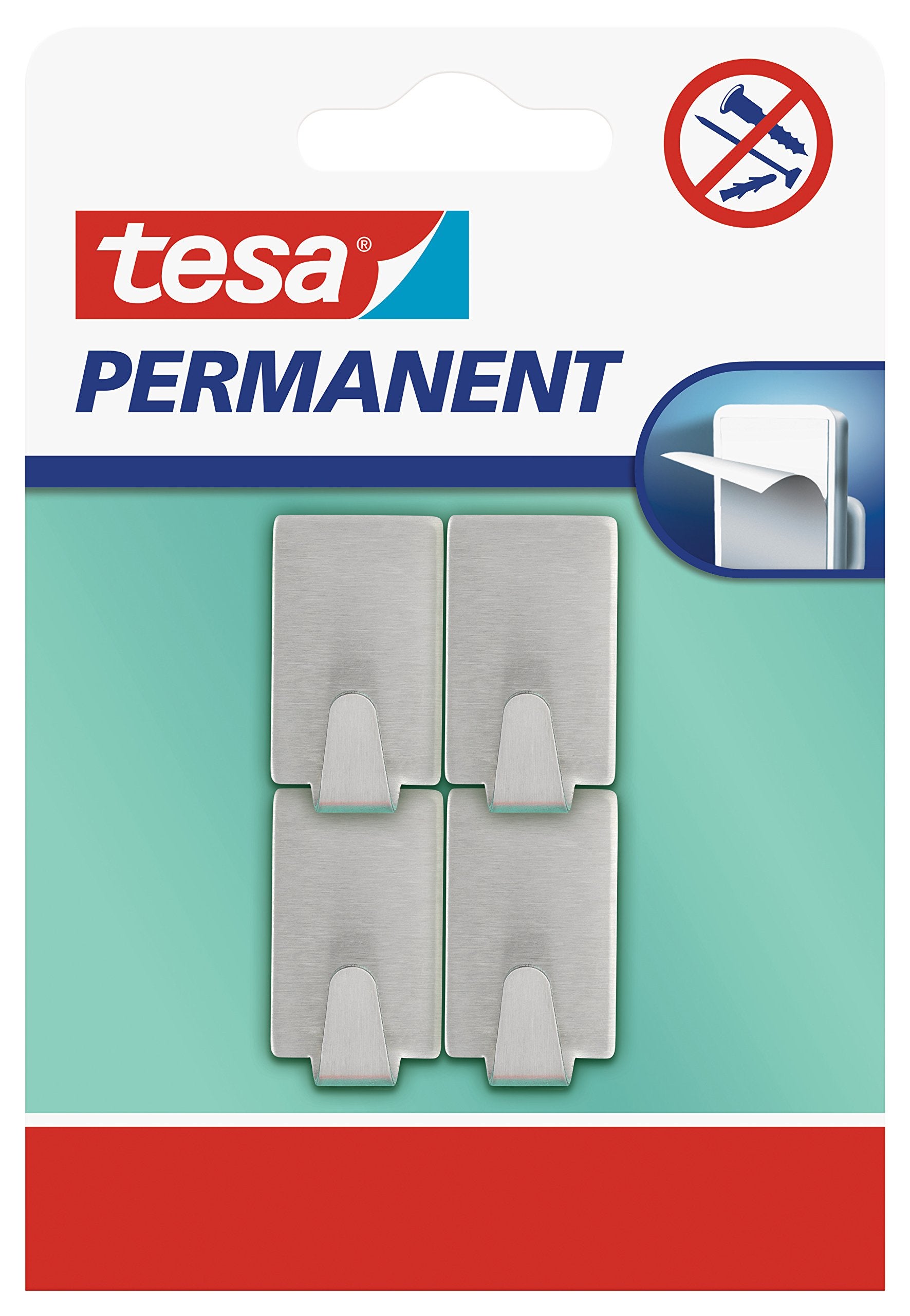 TESA - 59320-00000-00 Powerbutton Gancio Adesivo Universale, Piccolo