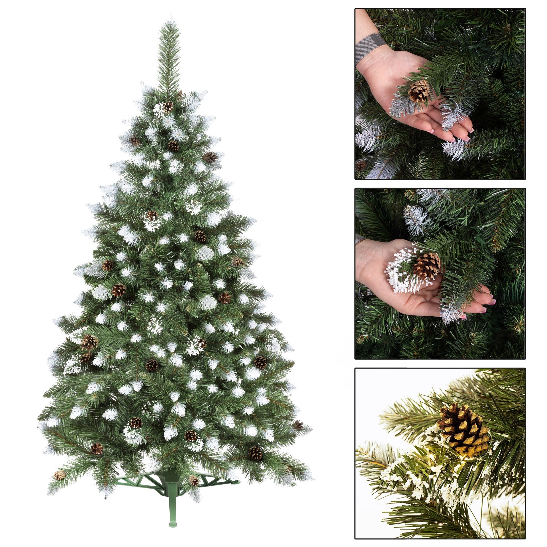 Arbre de Noël artificiel Springos, pin Diamant, 150 cm, PVC, effet ...