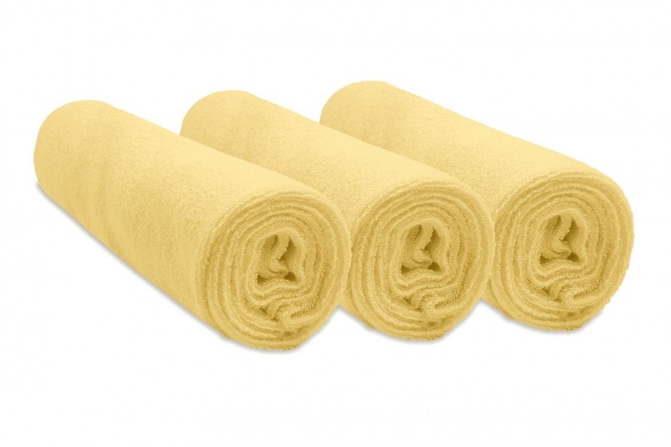 2 Torchons Coton Gaufrex 50x80cm - Rayé Curry, Absorption Maximale