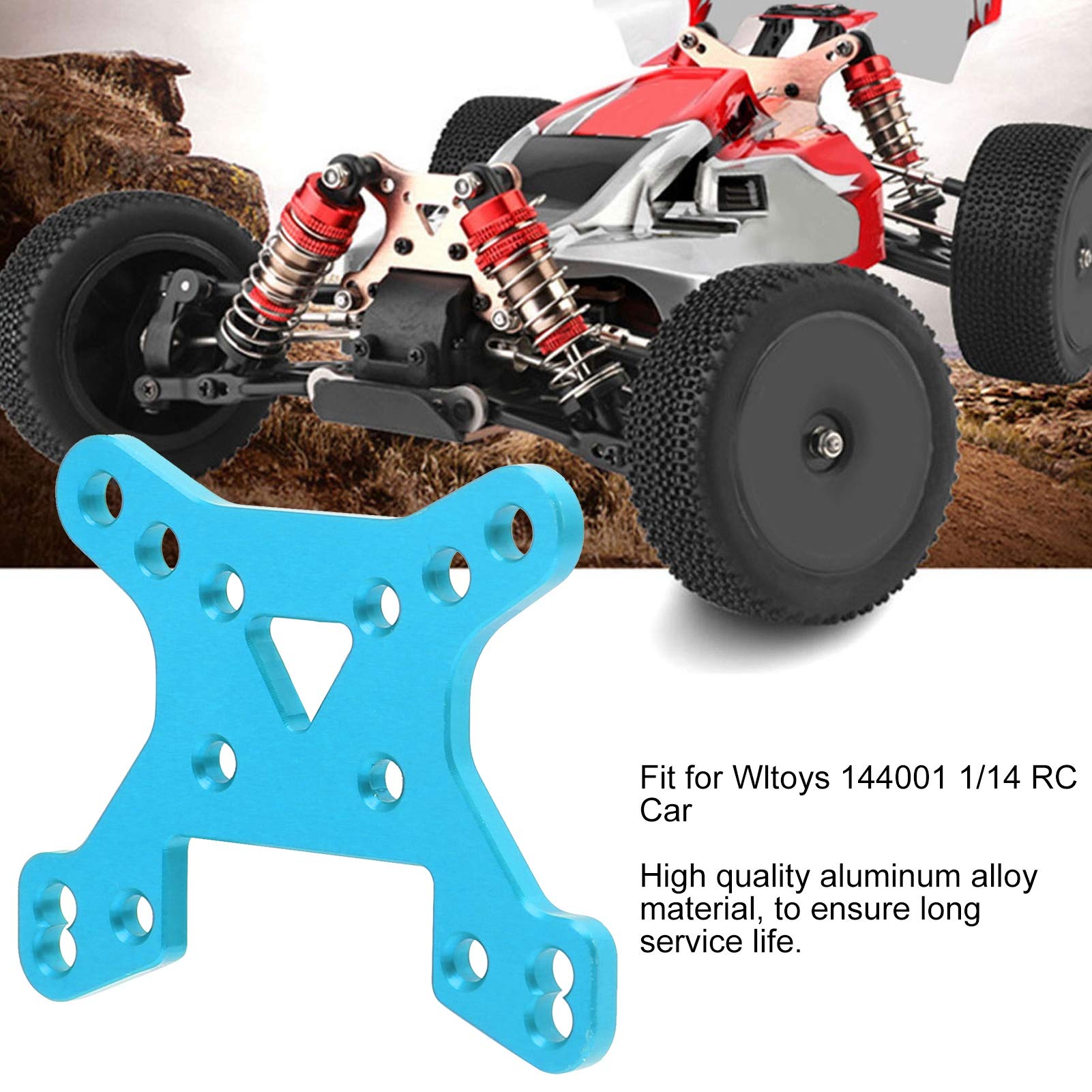 Piastra di smorzamento della scheda dell'ammortizzatore anteriore adatta per i pezzi di ricambio per auto RC Wltoys 144001 1/14 (blu B) - 9