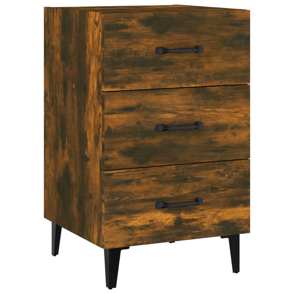 vidaXL Table de chevet chêne fumé 40x40x66 cm bois d'ingénierie - 2