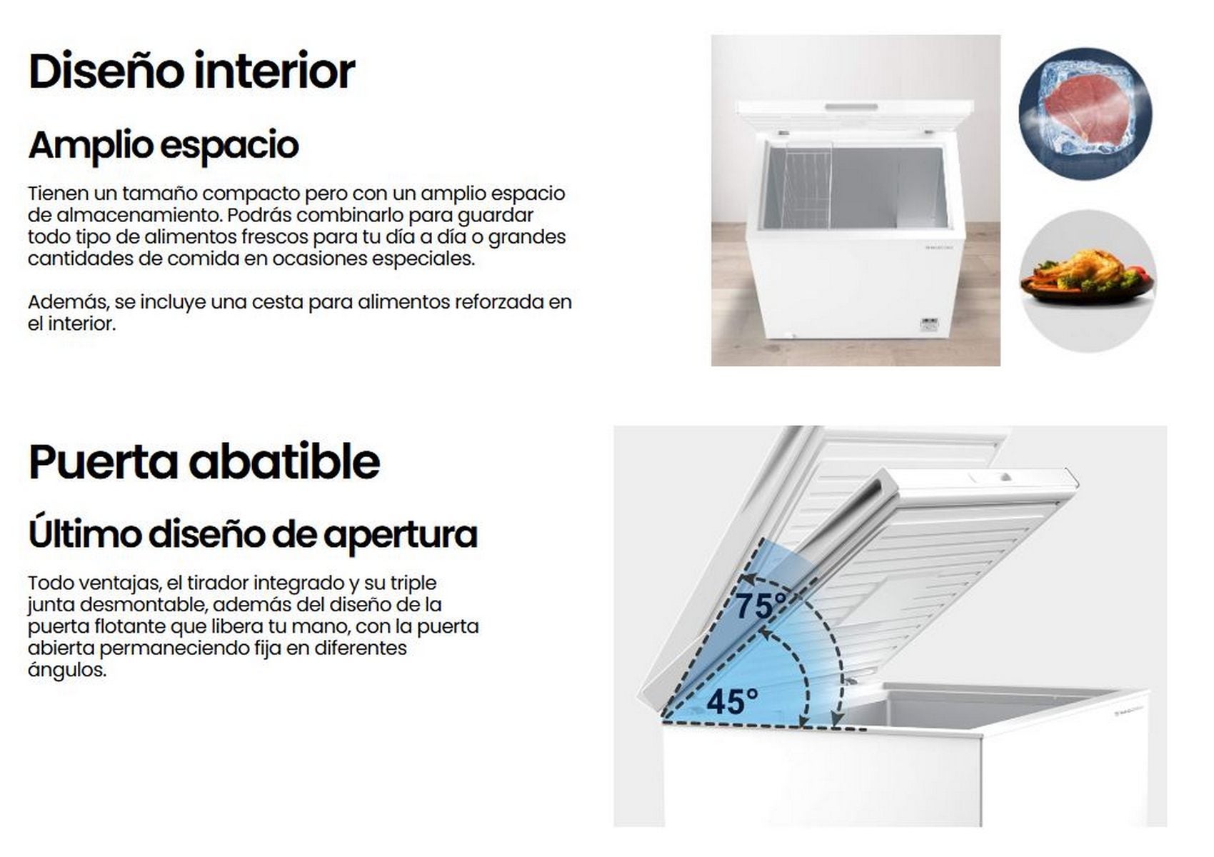 Congelador horizontal Milectric ARC-N01 - 99 litros, A+/F, ✱✱✱✱ - 8