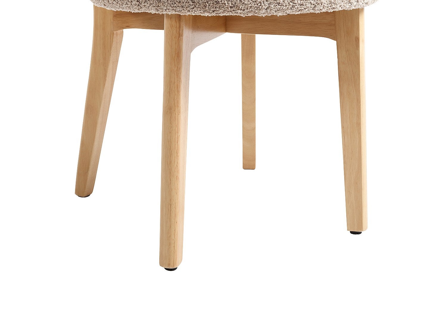 Lot de 2 chaises en tissu bouclette et bois d'hévéa - Taupe - TORIEL - 5