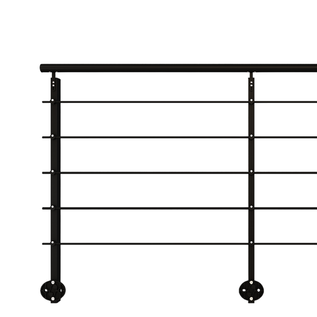 Kit garde-corps aluminium noir 2m pose latérale, Initio KORDO