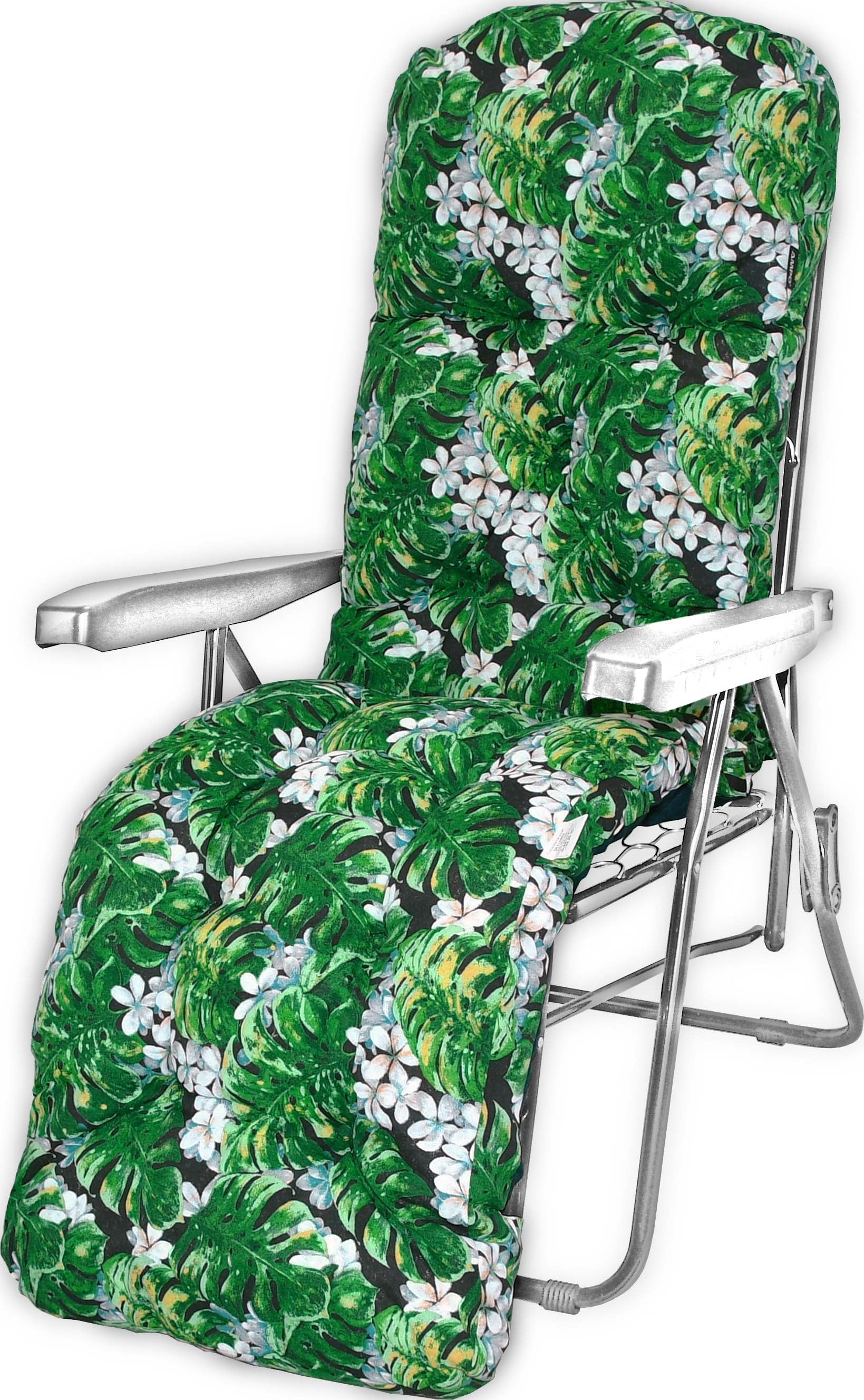 Poduszka ogrodowa na leżak z podnóżkiem AMPO zielony czarny 1 szt.