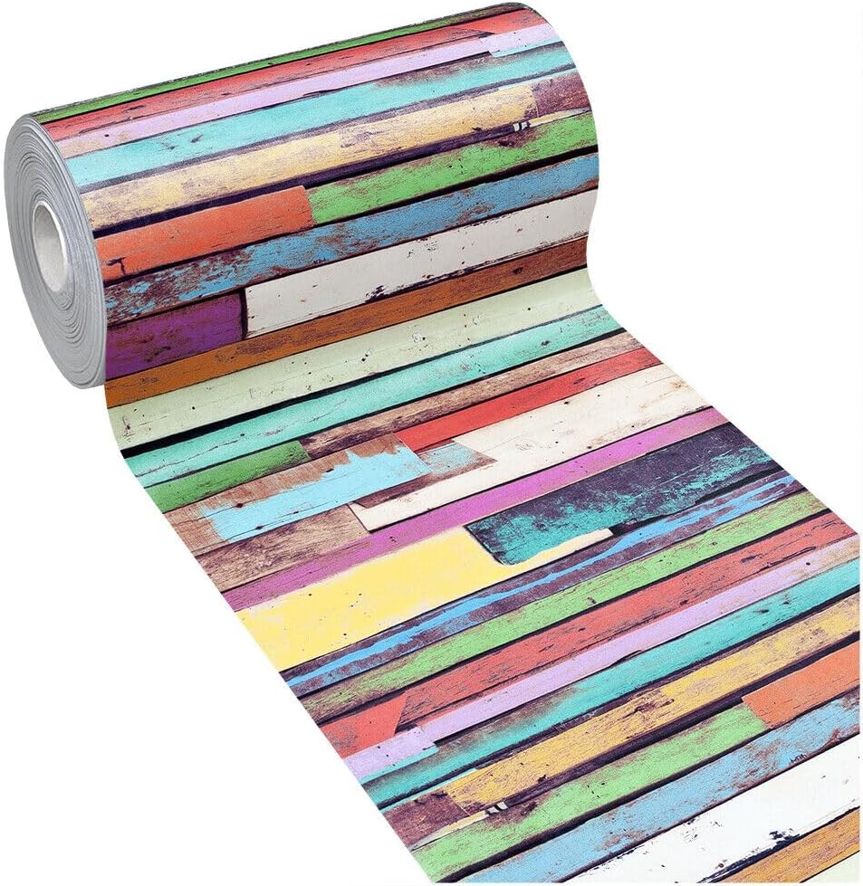 Alfombra de cocina 51x180 cm pvc resistente a las manchas moderna antideslizante no deshilacha lavable listones de madera de colores