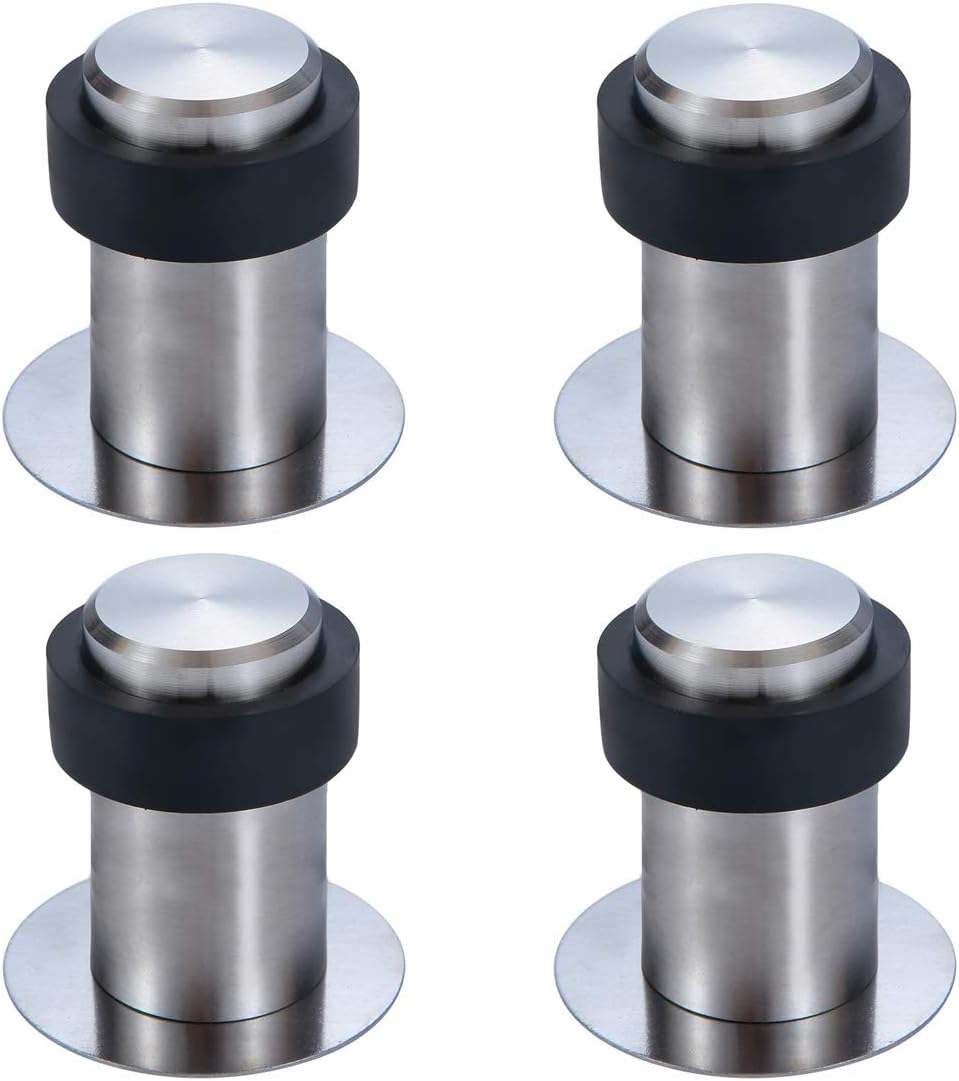 6 Fermaporta Adesivi A Pavimento - Acciaio Inox Con Gomma, Protezione Porte E Pareti - Foto 3