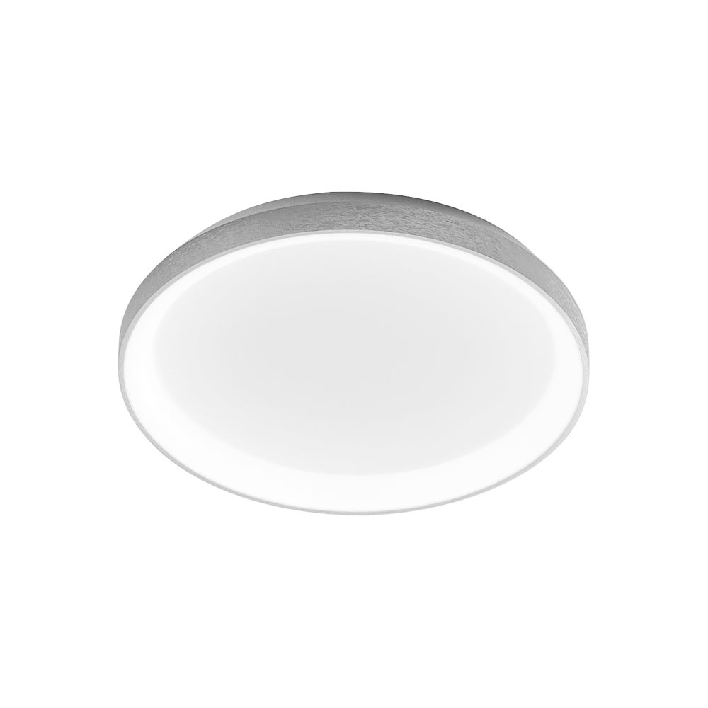 Gea Luce  Krizia, Plafón Led Regulable 38W 3000K, Luz Cálida 3300Lm, Difusor Opal, Marco Satinado, Ip20, D.27 Cm, Diseño Moderno Blanco , Leroy Merlin