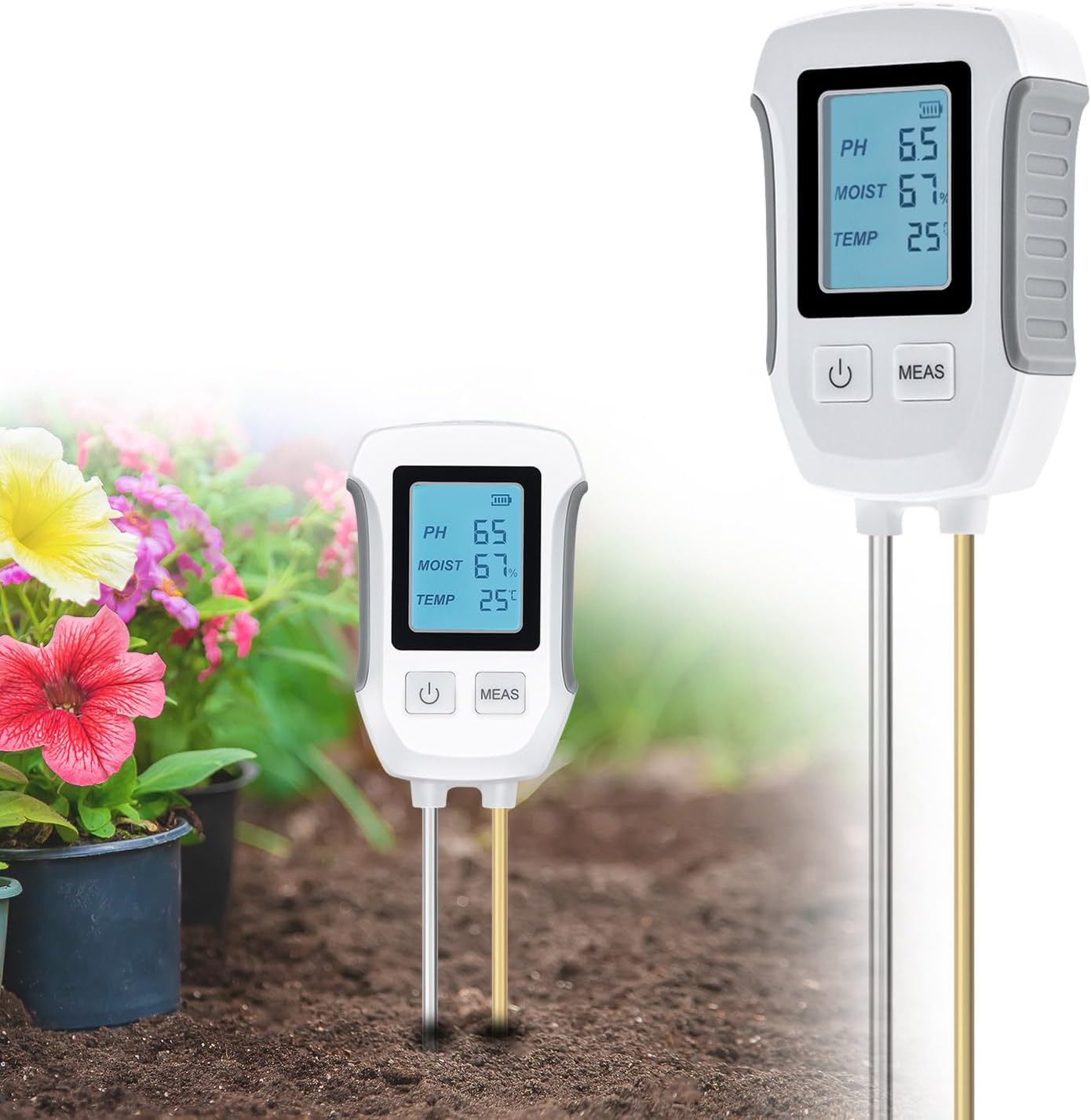 Tolesum Testeur De Sol 3 En 1 – Humidité, PH & Lumière Avec Écran LCD Rétroéclairé – Idéal Jardin, Plantes Intérieures & Pelouse