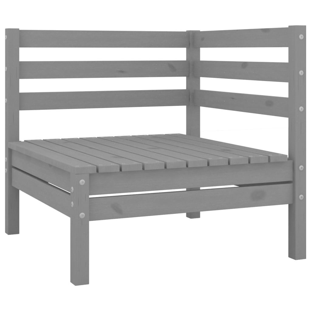Salon de jardin 7 pcs Gris Bois de pin massif 26 - 5