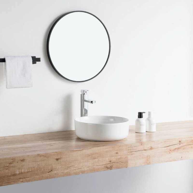 Vasque à poser ronde en céramique MENDOZA 6 coloris Ø36 cm Blanc brillant - 4