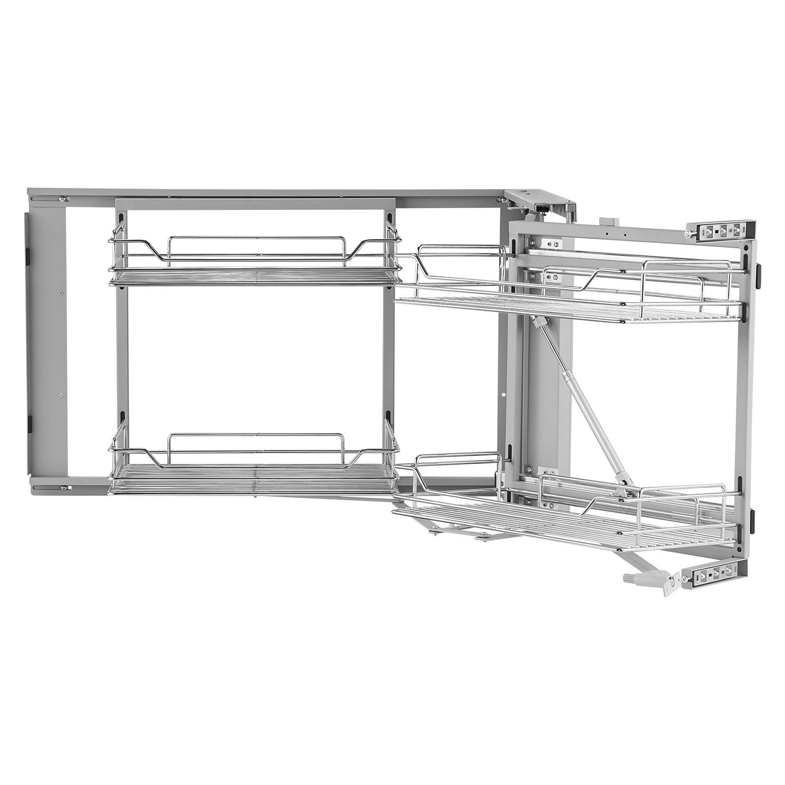 Organizer Estraibile Per Armadietti Stretti JOWBOOW - 3 Ripiani, Larghezza 10 Cm, Profondità 45 Cm, Fino A 45 Kg