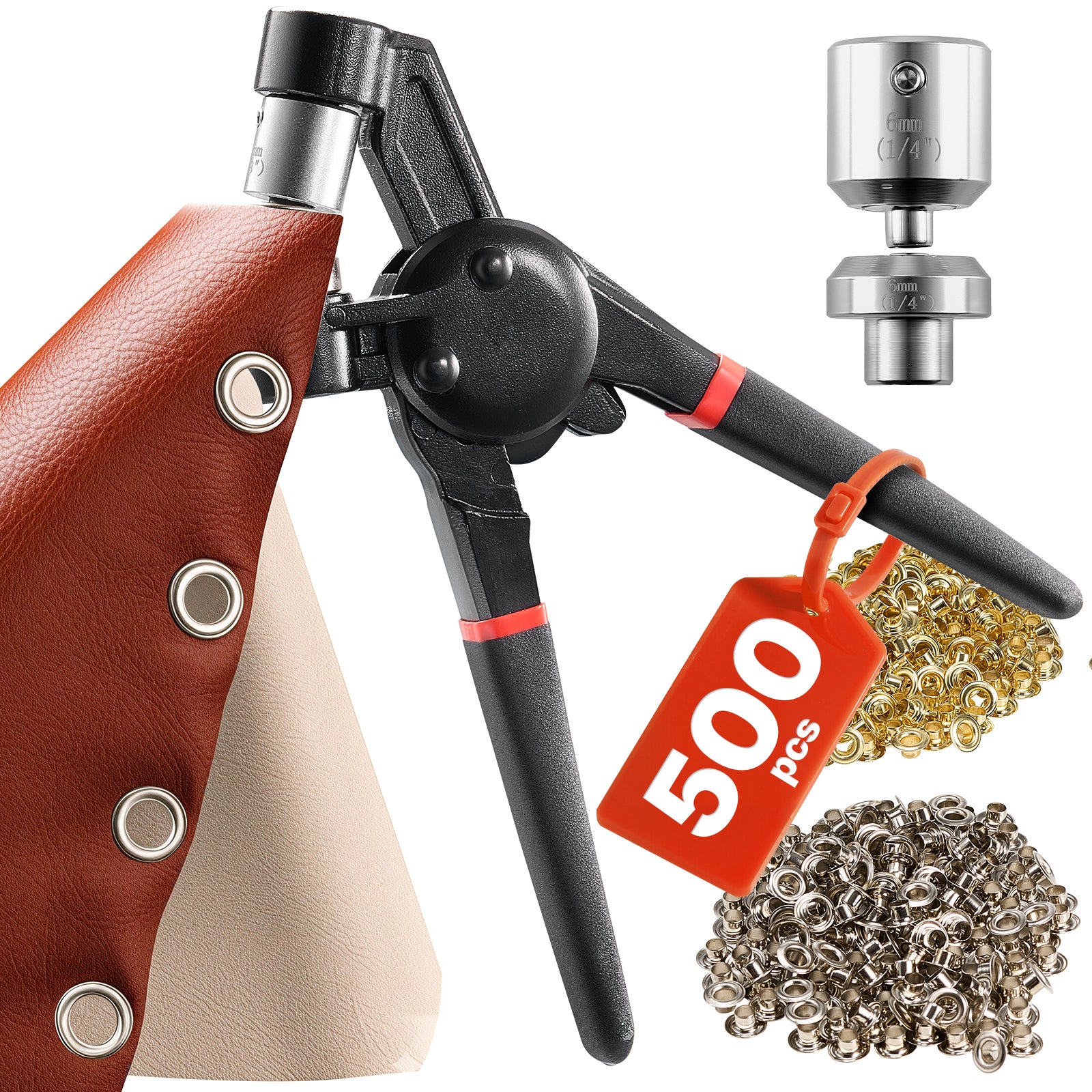 Kit d'outils pour œillets,VEVOR 500 œillets en métal doré et argenté de — free download
