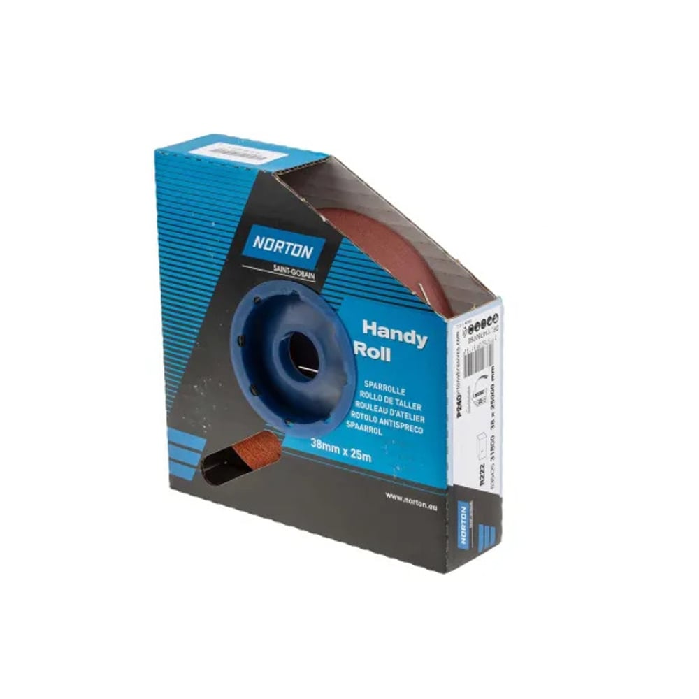 Rouleau d'abrasifs 38x25m grain 120 pour acier et bois - NORTON 63642531812 - 3