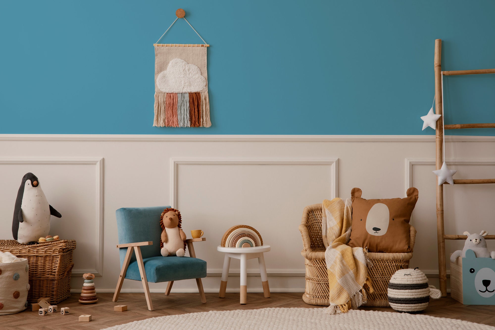 PURO Pintura mural premium c3002 - Pintura de muy alta opacidad - pintura azul mate de alta calidad para interiores - 2,5l - 4