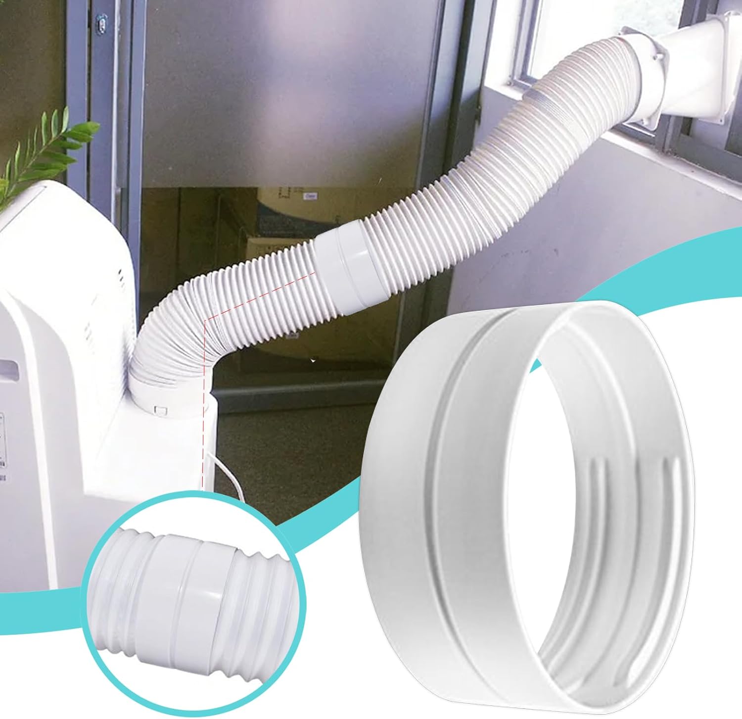 Adaptateur de tuyau de climatisation, connecteur de tuyau de ventilation portable, 150 mm - 3