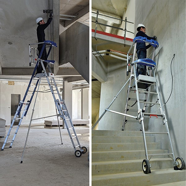 PIRL Alu télescopique de 4 à 7 marches - Hauteur max. travail 3.79m - PIRLXT7-P/ALU - 4