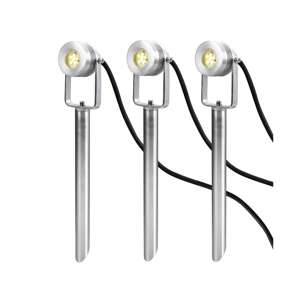 Lampa gruntowa wbijana Spennymoor aluminium anodowane LED 0.6W IP54 wym: 9 x 6 x 6 cm metal Garden Zone