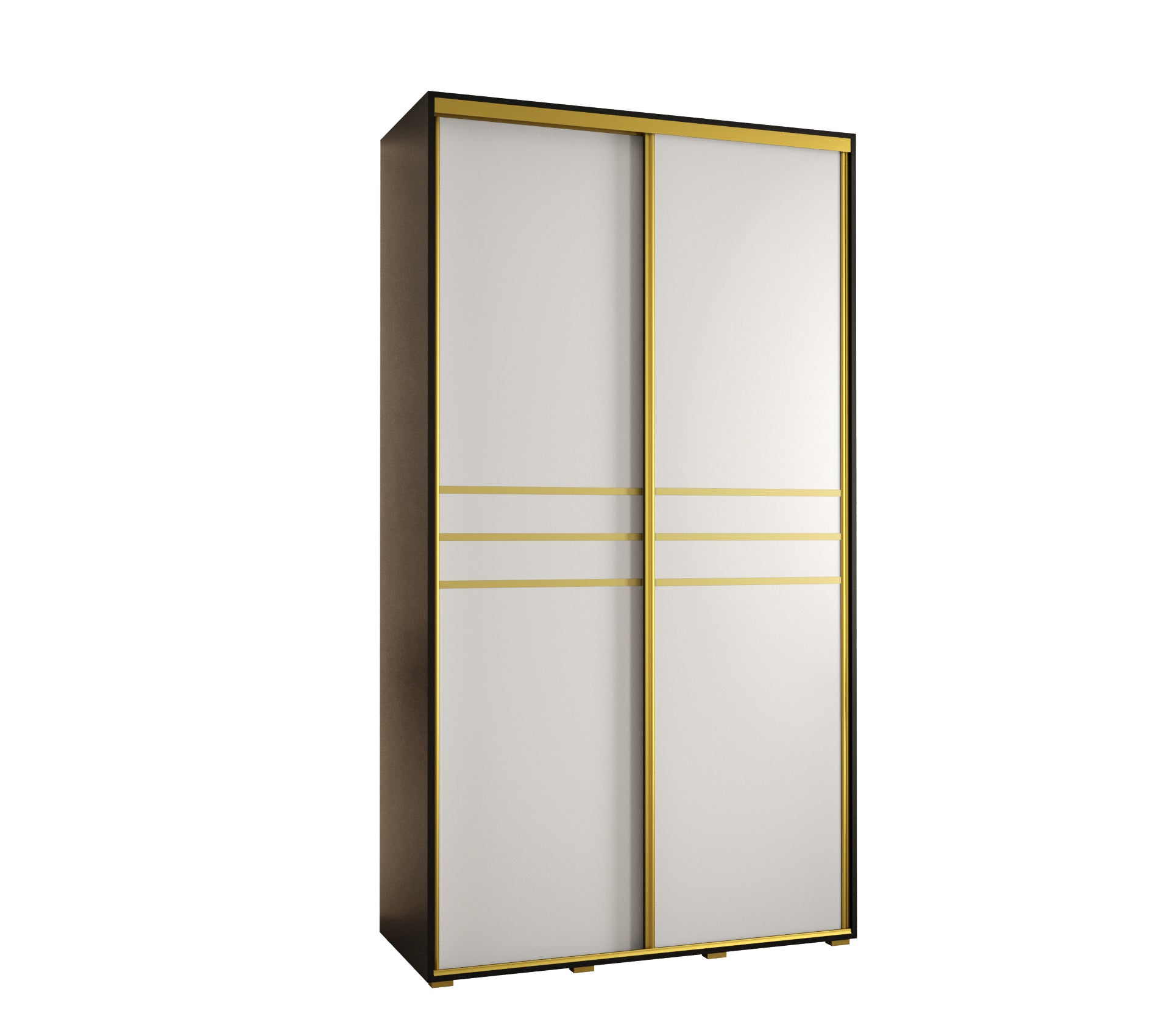 Szafa przesuwna wysoka Davos 10 130 x 60 x 235,2 cm czarny + biały + u. złoty - Abiks Meble