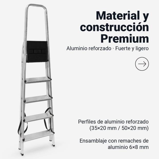 ARARAT 8005X Escabeau Pliable en Aluminium – 5 Marches - 6