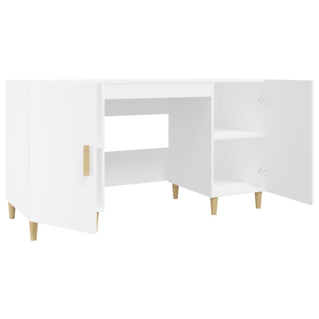 Bureau Blanc 140x50x75 cm Bois d'ingénierie - 7
