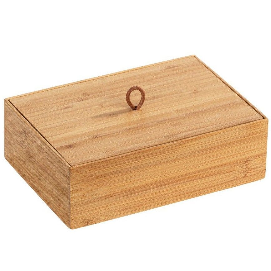 Organizer In Bambù Per Bagno - 3 Scomparti Con Coperchio Serie Terra - Foto 2