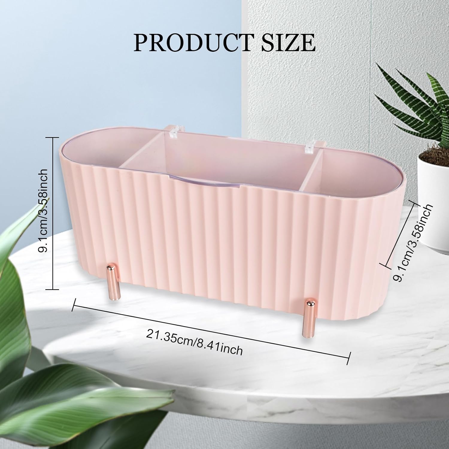 Distributeur de Cotons-Tiges à 3 Compartiments, Boite Coton Tige, Rangement de Maquillage avec Couvercle pour Chambre à Coucher, Salle de Bain ect - 2