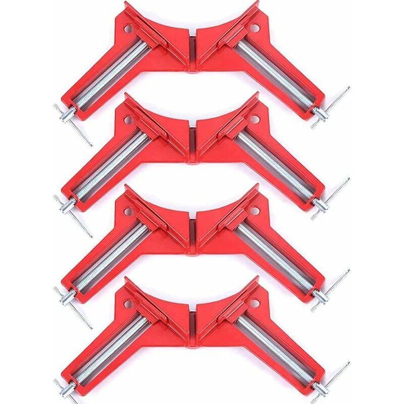 Housolution 4PCS Pince à Angle Droit 90° - Étau Établi 14x14cm Pour Travail Bois, Cadres Et Meubles