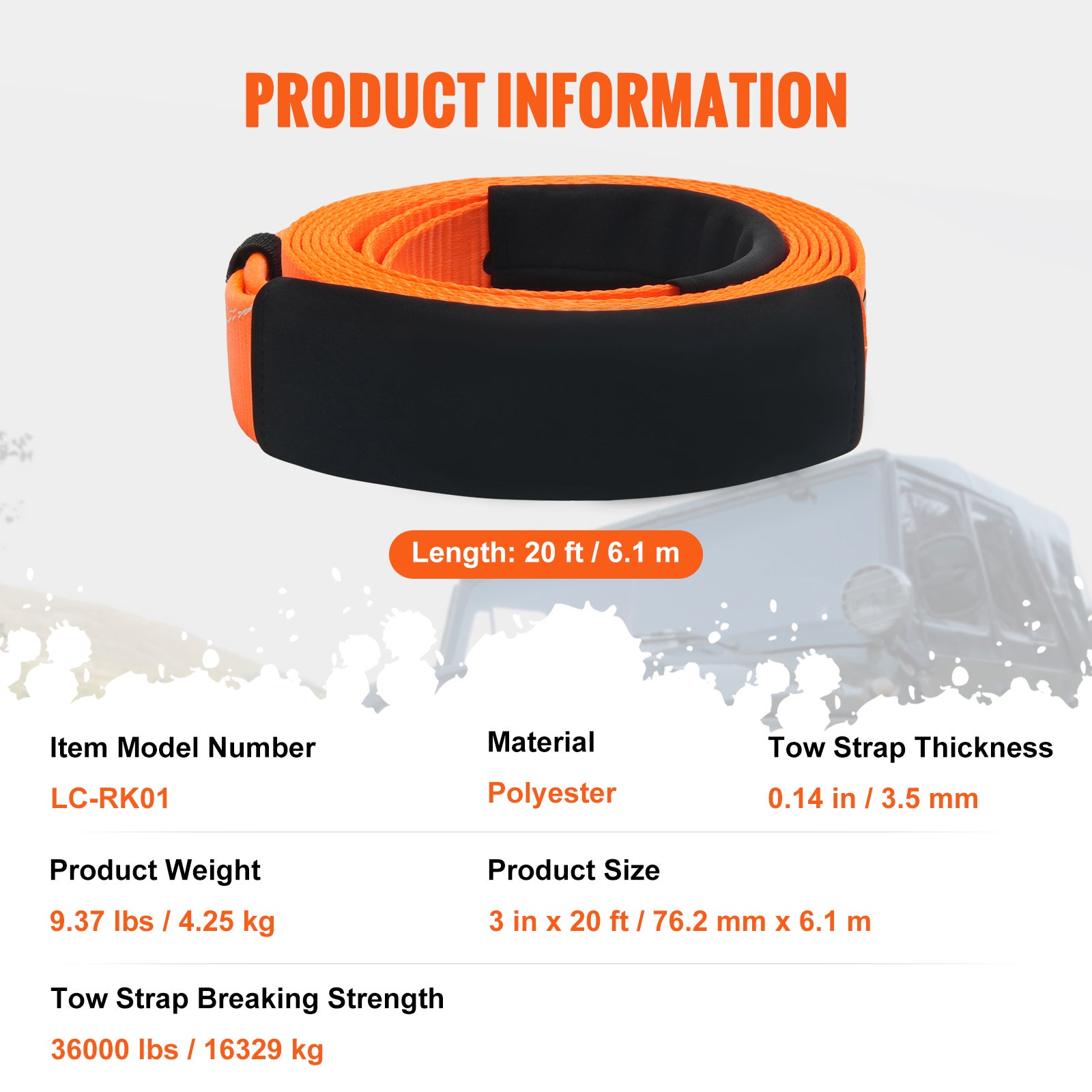 Kit de sangle de remorquage SucceBuy 3