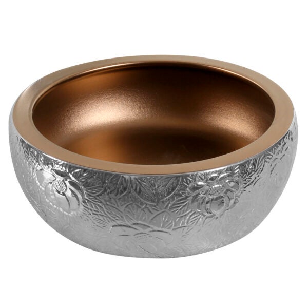 Umywalka navblatowa KR-124 srebro + złoty mat KERRA