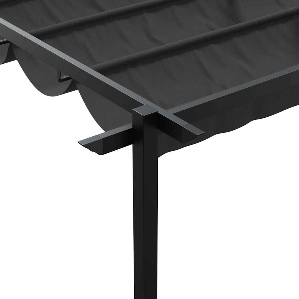 vidaXL Gazebo Montado en la Pared Antracita 3 x 4 m Acero - 8