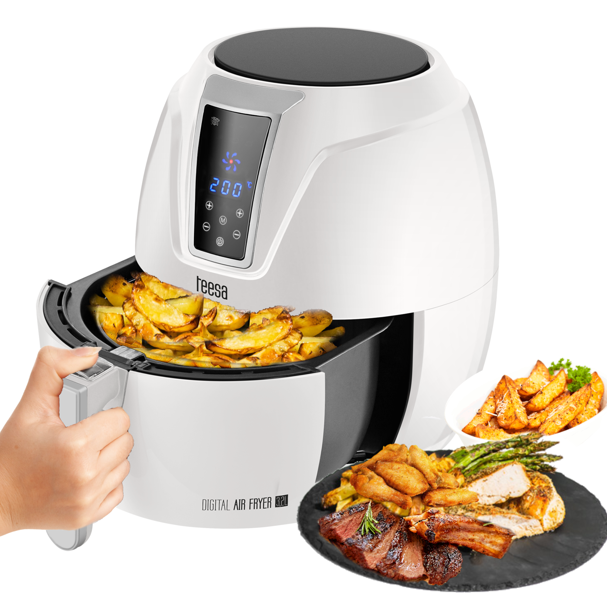 Teesa Freidora De Aire 3.2 L 4632 G 330 Mm X 317 Mm X 383 Mm Modelo Tsa8046w , Leroy Merlin