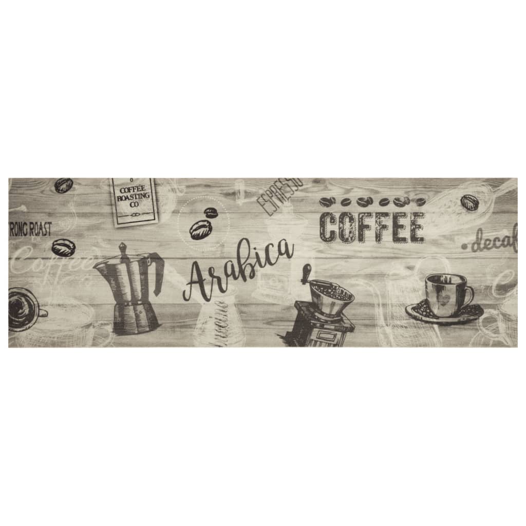 Alfombra de cocina | tapete para la cocina lavable terciopelo gris café 60x180 cm cfw65231