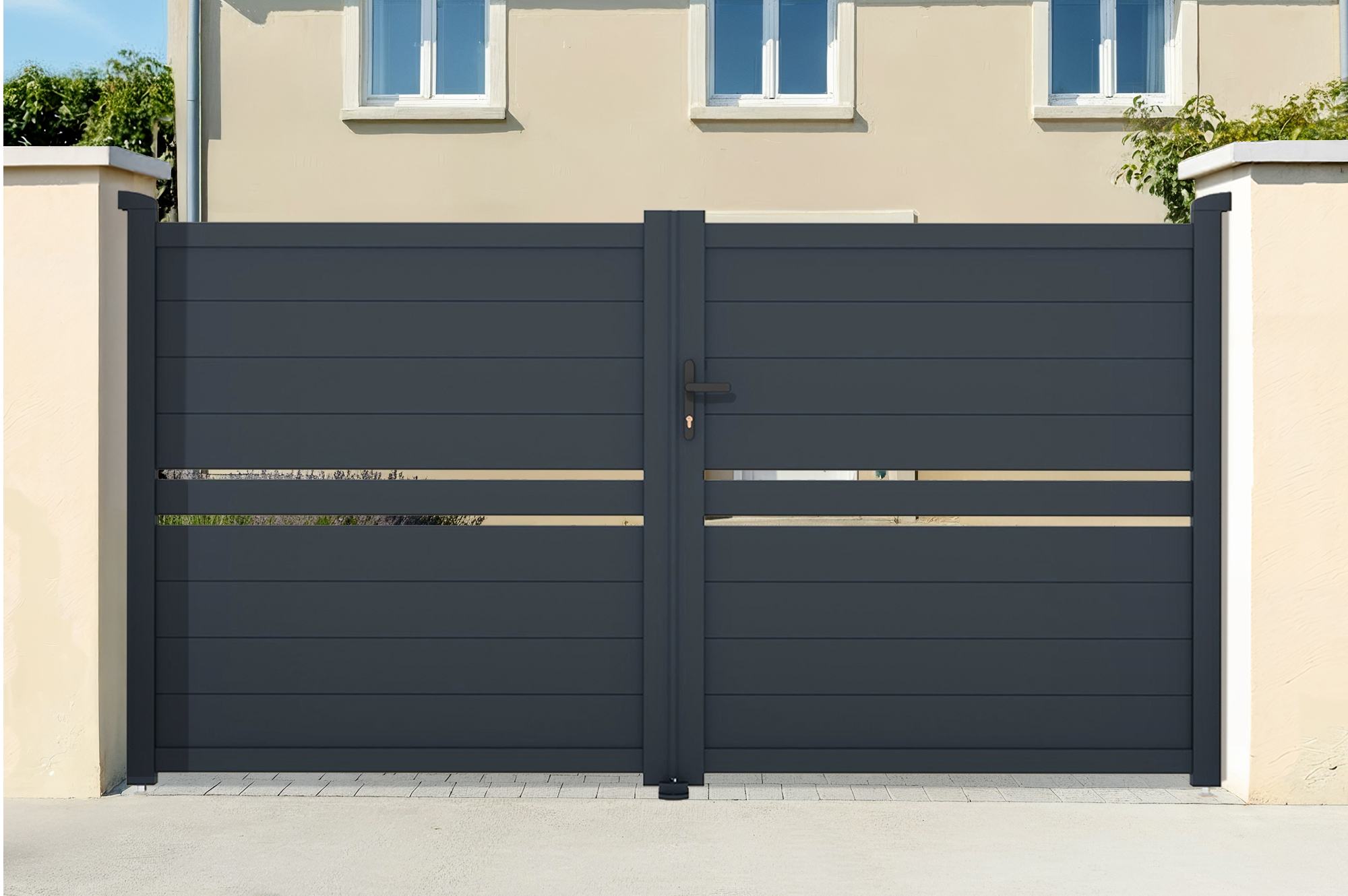 Brama skrzydłowa 3m CIMONE H.160 aluminium szare