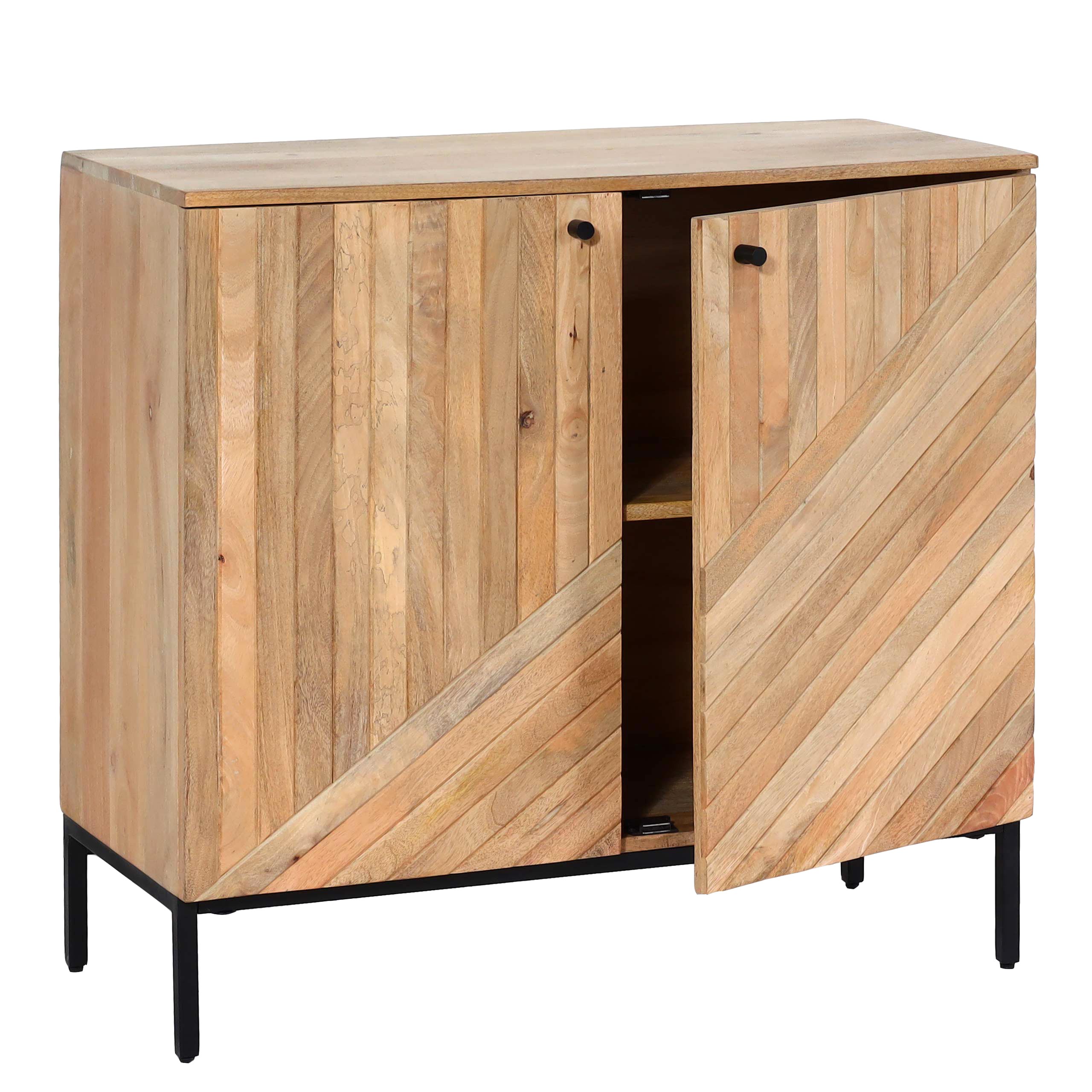 Highboard HWC-L95, komoda szafka kredens, lite drewno mango 86x90x43cm certyfikat MVG, naturalny