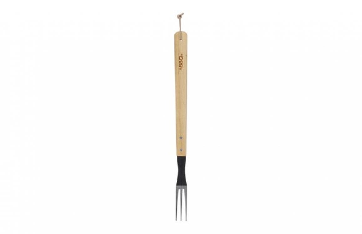 Widelec do grilla 46 cm stal chromowana z drewnianą rączką