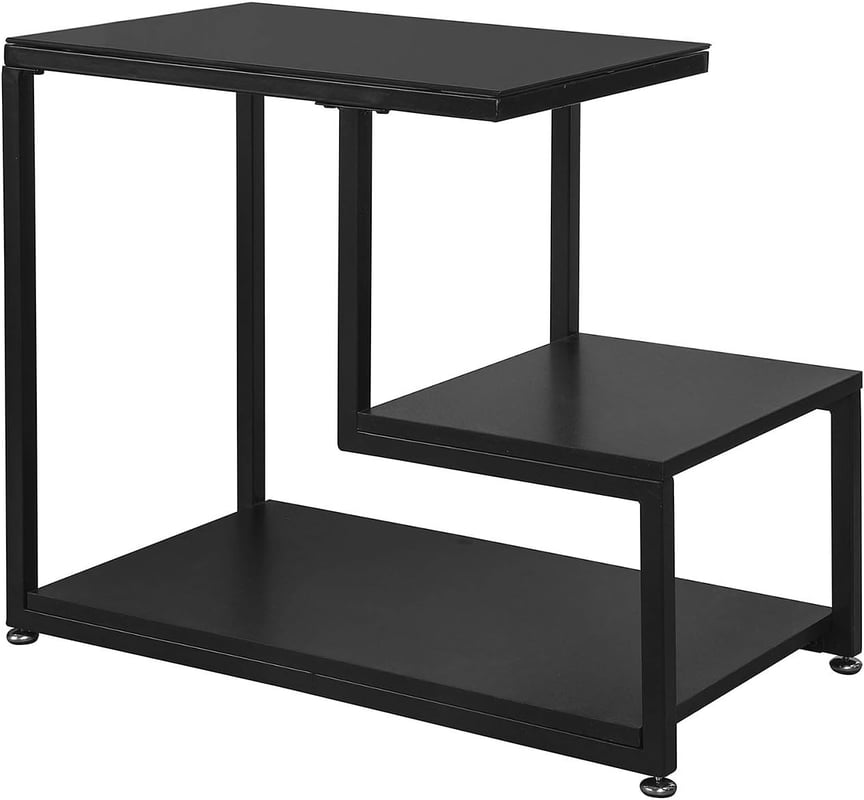 SoBuy Stolik kawowy z 3 Półkami - Czarny FBT65-SCH