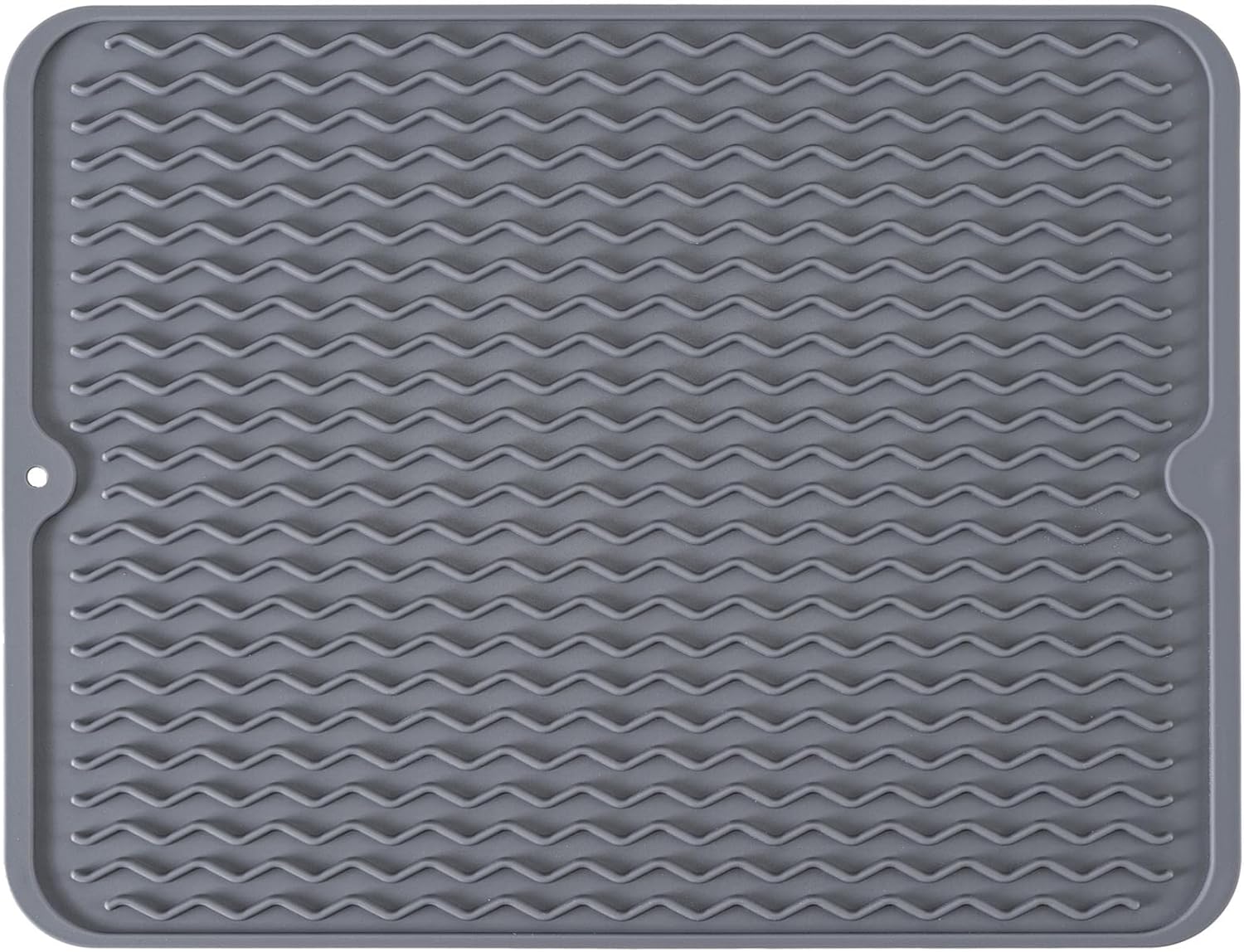 Tapis égouttoir Silicone Pour Vaisselle - Gris - Antidérapant Avec évacuation D'eau - Pour Comptoir De Cuisine