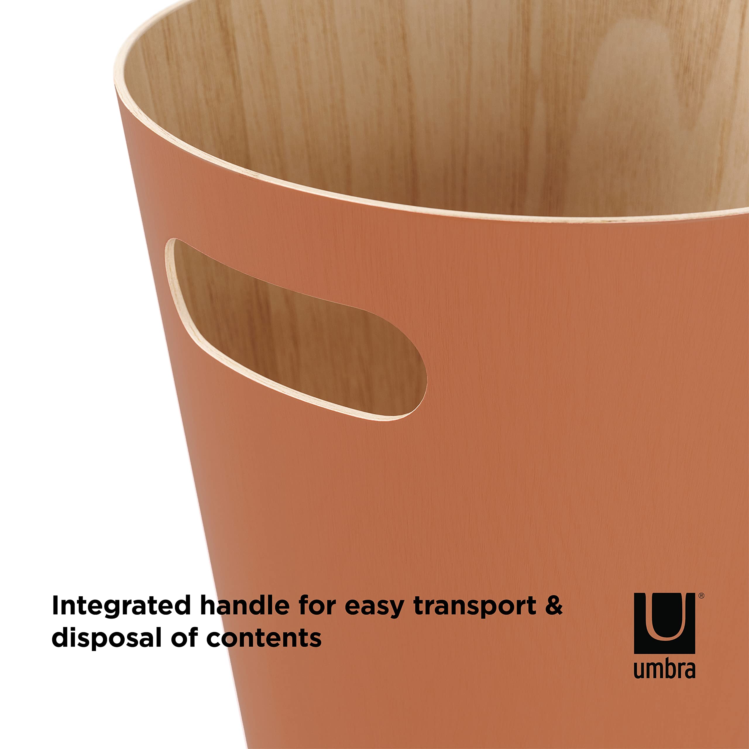 Umbra Woodrow Cestino della Spazzatura, Capacità 7.5 litri, Sierra, Faggio Europeo - 3