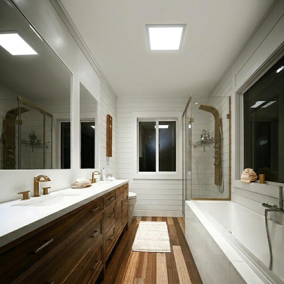 Downlight LED de 18W COLOR PRATA quadrado - Luz Neutra | Leroy Merlin