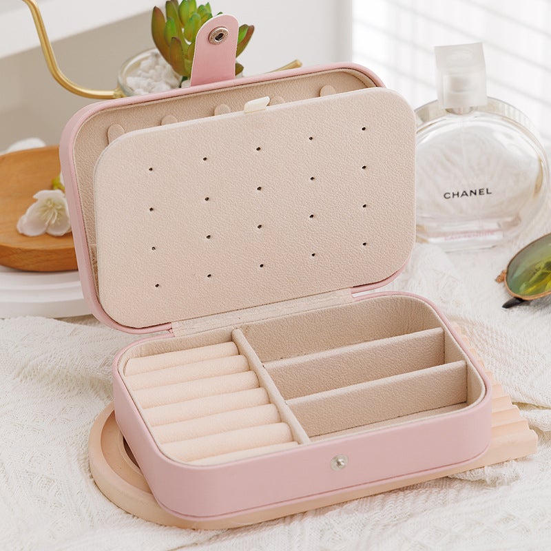 Portagioie Da Viaggio In Velluto Rosa Con Coperchio Trasparente - Organizer Per Collane E Ciondoli Con 12 Scomparti - Espositore Per Gioielli Da Donna E Ragazza - 4