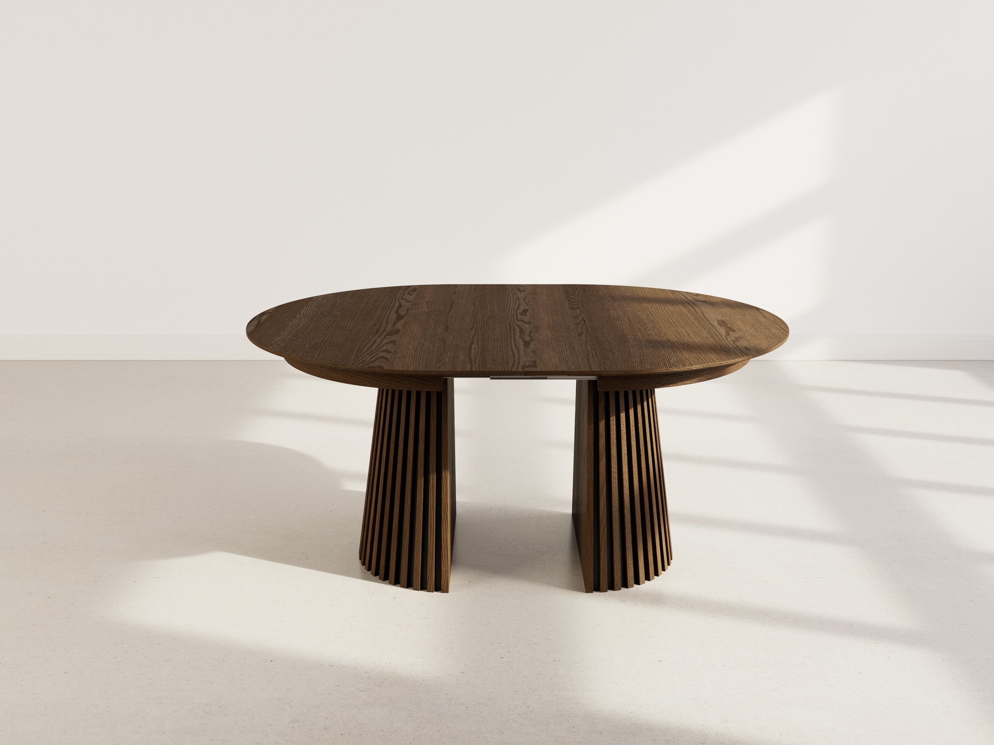 Table à manger ronde extensible effet bois foncé 4/8 personnes D120 - FREYA - Best Mobilier - 5